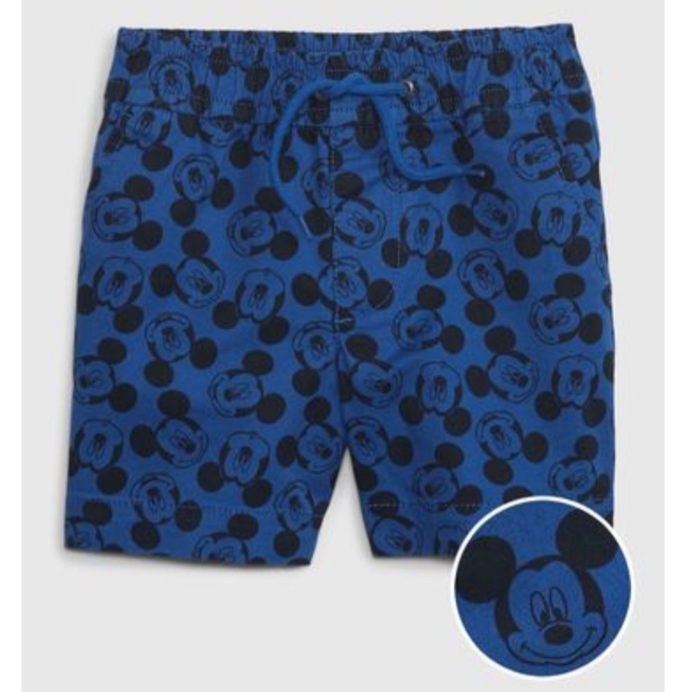 Gap x Disney Mickey Mouse Easy Pull-On Blue Shorts